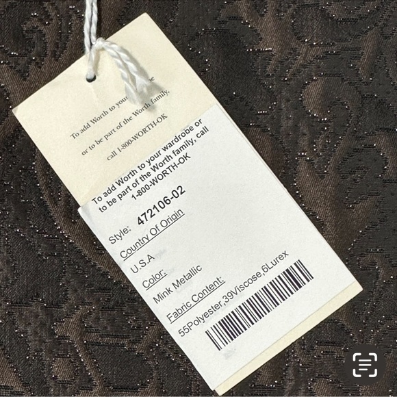 W WORTH Skirt Brown Mink Metalic Shimmer Pencil USA Skirt Size 2 wedding… - Picture 6 of 11